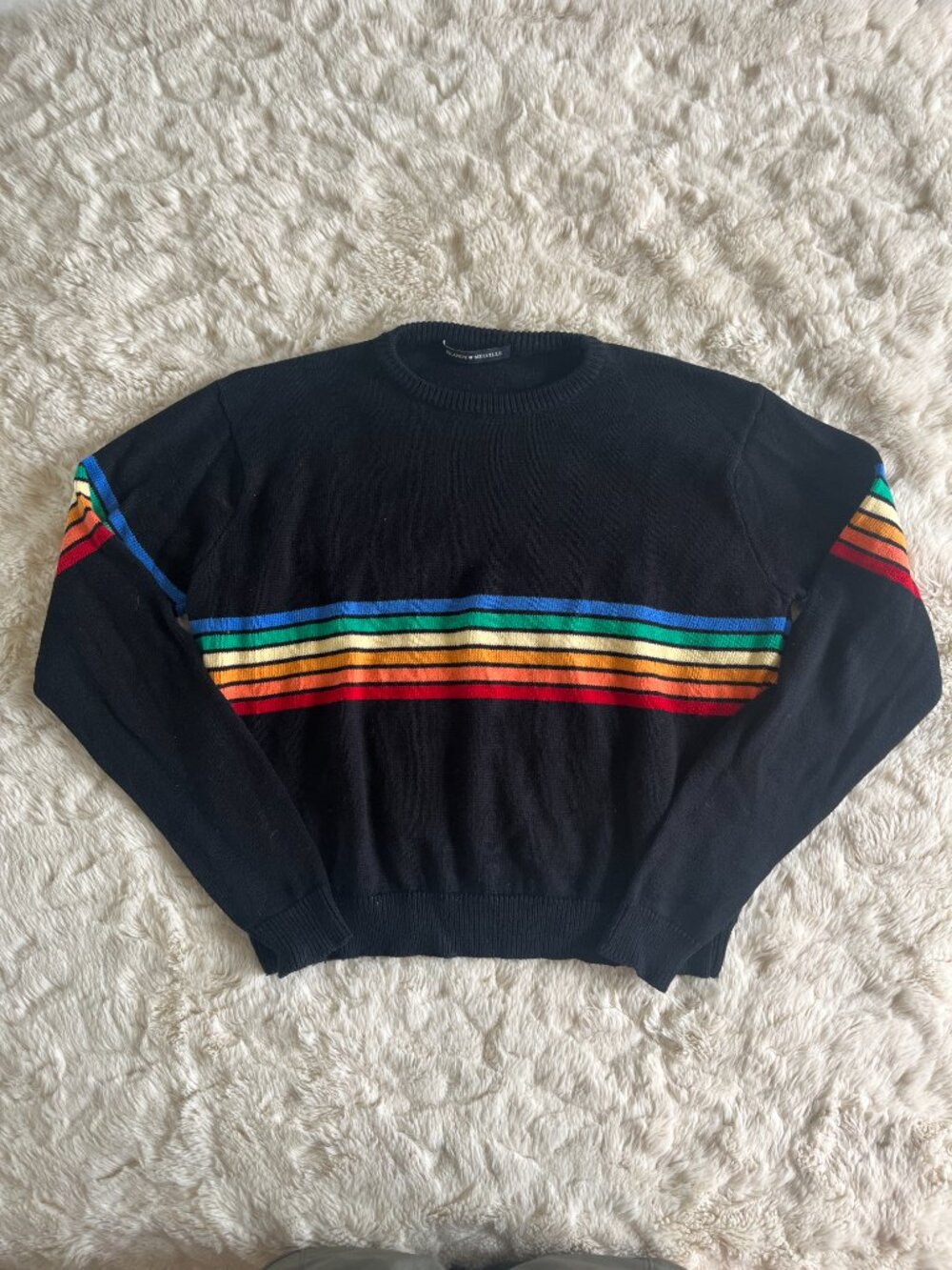 Brandy rainbow stripe knit sweater